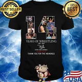 14 years of wrestling 1989 2003 steven james anderson stone cold thank you for the memories signature shirt
