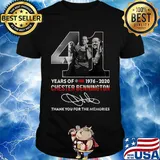 41 years of 1976 2020 chester bennington thank you for the memories signature shirt