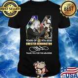 44 years of 1976 2020 chester bennington thank you for the memories signature shirt