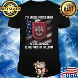7th special forces group vigilance is the price of freedom american flag independence day shirt