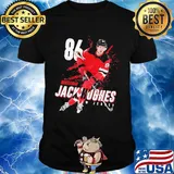 86 gentleman jack hughes new jersey hockey shirt
