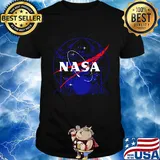 Alien drummer nasa logo shirt
