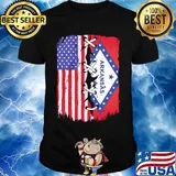 American and arkansas flag independence day shirt