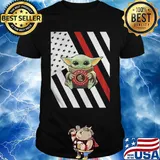 Baby Yoda hug Chipotle American flag shirt