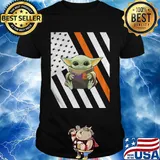 Baby yoda hug fedex logo american flag independence day shirt