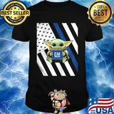 Baby Yoda hug general motors American flag shirt
