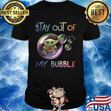 Baby yoda hug texas roadhouse stay out of my bubble covid-19 shirt