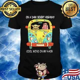 Baby yoda riding bus on a dark desert highway cool wind in my hair shirt