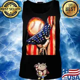 Baseball american flag happy independence day fire s Tank top