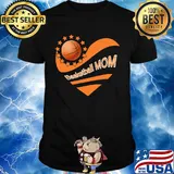 Basketball mom heart american flag independence day shirt