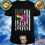 Bee American Flag Be kind shirt