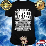 Being a property manager is easy it's like riding a bike except the bike is on fire youre on fire stars shirt