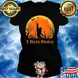 Bigfoot Holloween I hate people Sunset s Ladies tee