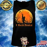 Bigfoot Holloween I hate people Sunset s Tank top