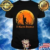 Bigfoot Holloween I hate people Sunset shirt