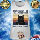 Black cat that's what i do i am a phlebotomist and i know things vintage retro s Tank top