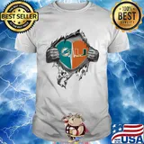 Blood insides heart miami dolphins vs miami hurricanes shirt