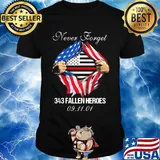 Blood insides never forget 343 fallen heroes american flag independence day shirt