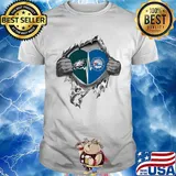 Blood insides philadelphia eagles and philadelphia 76ers heart shirt
