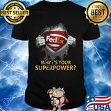 Blood insides superman fedex what's your superpower shirt