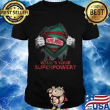 Blood insides superman pizza papa john’s what's your superpower shirt