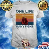 Boxing one life many fight vintage retro shirt