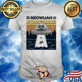 Cat UFO meowlian vintage retro shirt