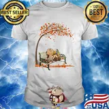 Charlie brown and snoopy fall maple leaves shirt