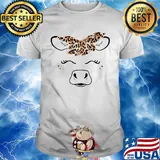 Cow bow leopard skin classic shirt