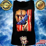 Cross Christ American Flag Pride Hand Christian Lover Gift Shirt Tank top