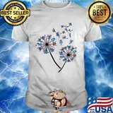 Dandelion flower stitch hearts shirt