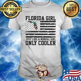 Florida girl just like a normal girl only cooler american flag independence day shirt