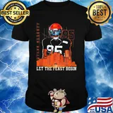 Garrett no. 95 let the feast begin cleveland football shirt