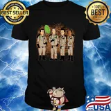 Ghostbusters and king of the hill mashup characters cartoon shirt