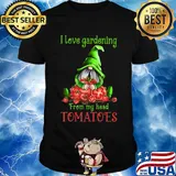 Gnomes i love gardening from my head tomatoes black shirt