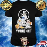 Goofy donald duck and mickey mouse football player pampered chef shirt