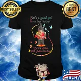 Guitar and bird she's a good girl loves her mama loves jesus and america too shirt
