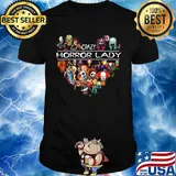 Halloween crazy horror lady heart shirt