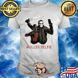 Halloween freddy krueger vs jason killer selfie shirt
