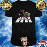 Halloween horror characters abbrey road shirt