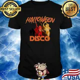 Halloween horror characters disco shirt
