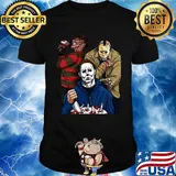 Halloween horror characters freddy krueger jason voorhees and michael myers shirt