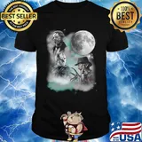 Halloween horror characters moon star shirt
