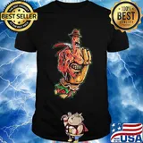 Halloween jeanne loves horror on freddy krueger 2 shirt