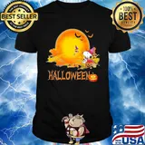 Halloween snoopy and woodstock witch moon shirt