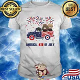 Harry potter chibi characters driving car fire america 4th of july independence day shirt
