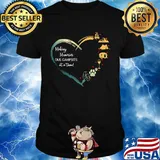 Heart making memories one campsite at a time flip-flop paw wine camping mountain fire shirt
