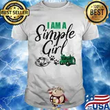 I am a simple girl Coffee dog and green truck shirt