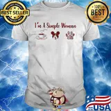 I'm a simple woman coffee mickey mouse paw dog shirt