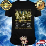 Iron maiden 45th anniversary 1975 2020 thank you for the memories signatures guitar shirt
